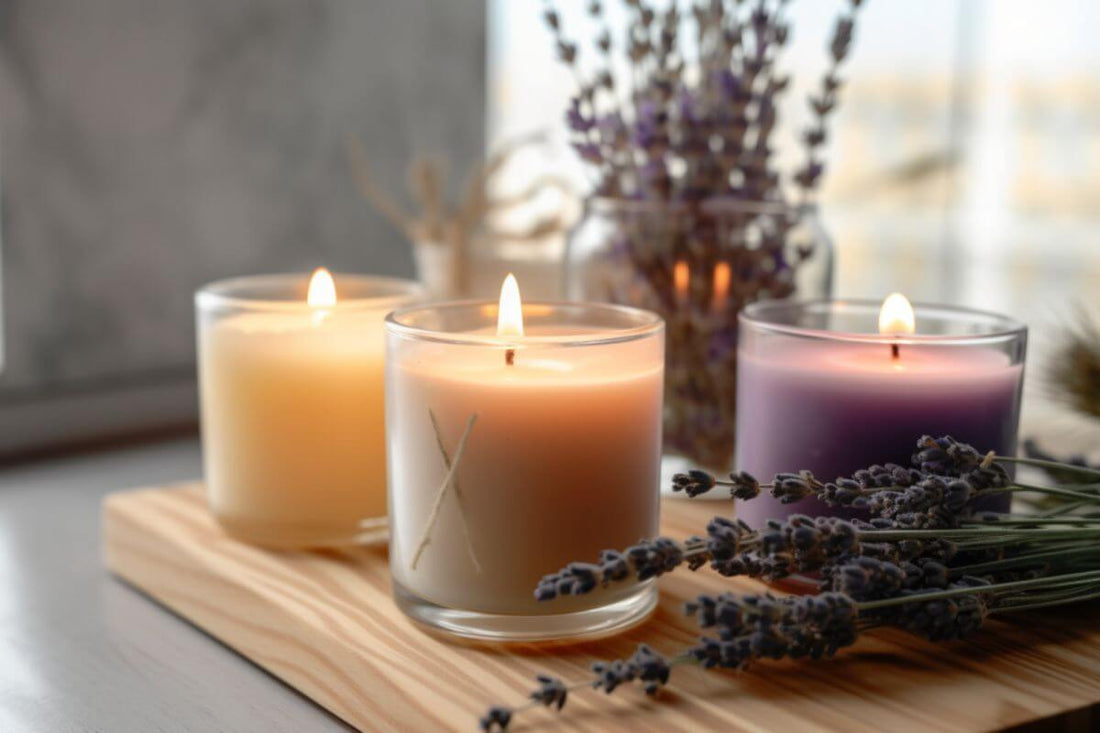 scented candles in a cosy home