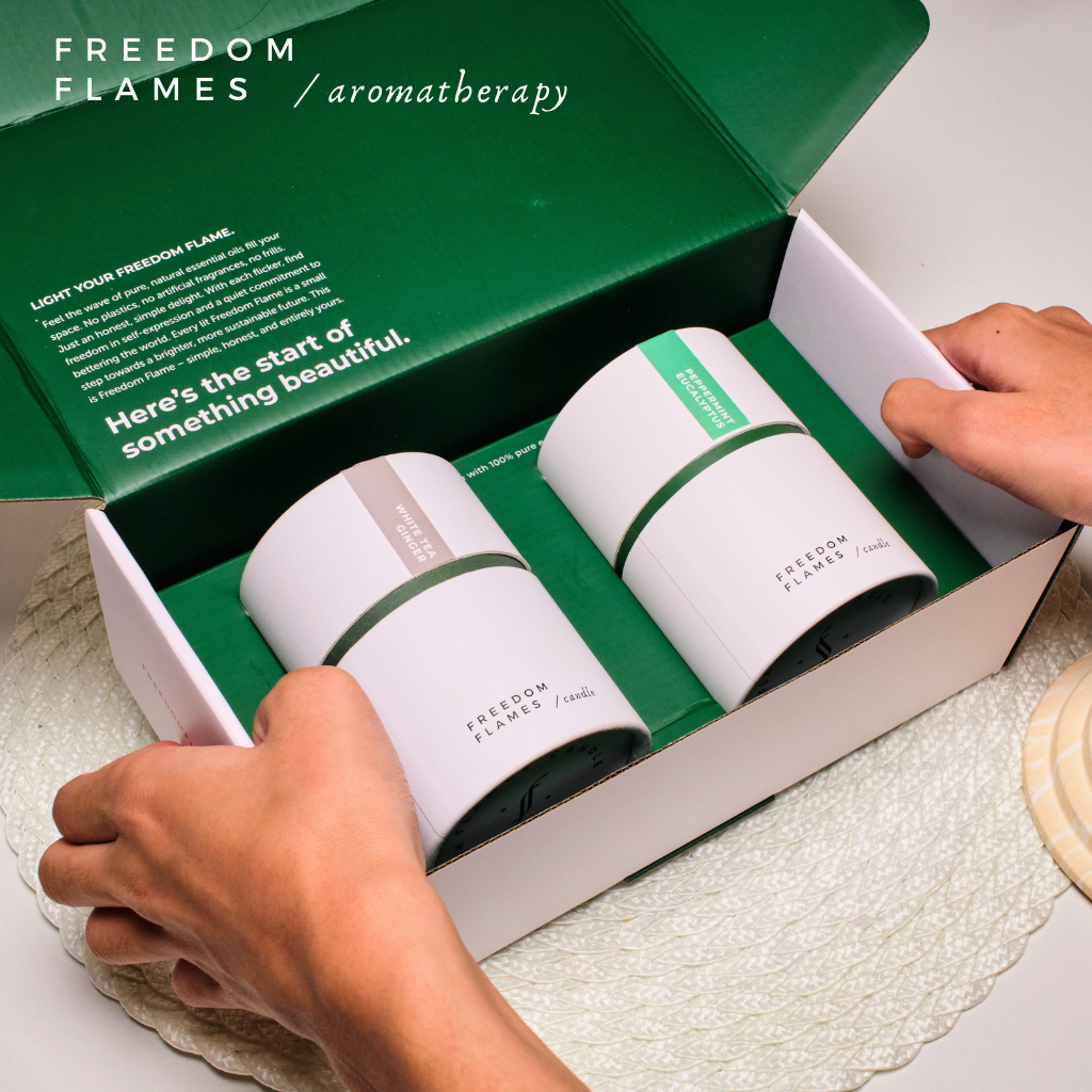 Festive Fragrance Trio: Christmas Essential Oil Candle Set | Freedom Flames