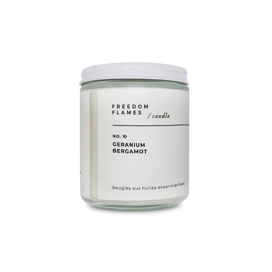 Geranium Bergamot Scented Candles | Freedom Flames